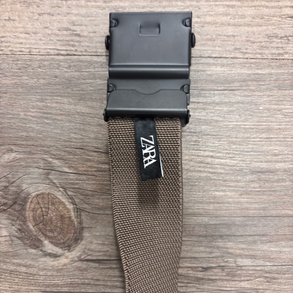 Tan Canvas Belt Bag with Metal Buckle